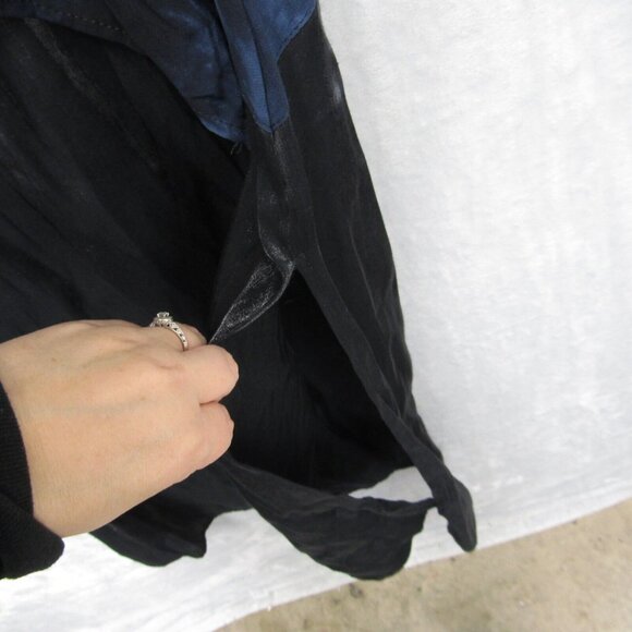 Coco & Juan Lagenlook Black Blue Abstract Asymmetric Maxi Dress 0 Stretchy - Picture 12 of 13